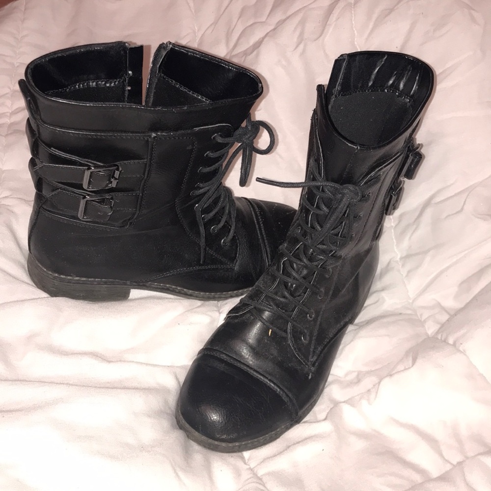 Charlotte Russe black combat boots!!